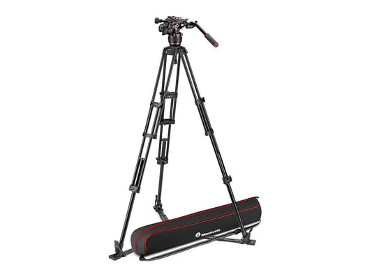 Manfrotto Professional Aluminium Twin Leg Tripod (Ground Spreader) with 608 Fluid Video Head