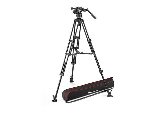 Manfrotto Professional Aluminium Twin Leg Tripod (Middle Spreader) with 608 Fluid Video Head