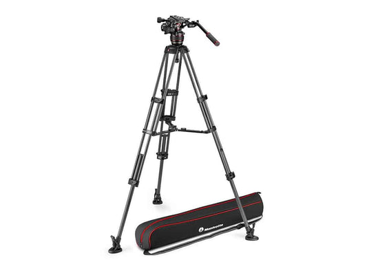 Manfrotto Professional Carbon Fiber Twin Leg Tripod (Middle Spreader) with 608 Fluid Video Head