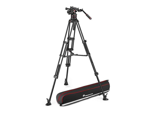 Manfrotto Professional Aluminium Twin Leg Tripod (Middle Spreader) with 612 Fluid Video Head