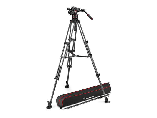 Manfrotto Professional Carbon Fiber Twin Leg Tripod (Middle Spreader) with 612 Fluid Video Head