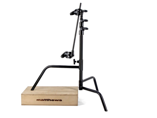Matthews 20" C-Stand w/ Sliding Leg, Includes Grip Head & Arm (Black)
