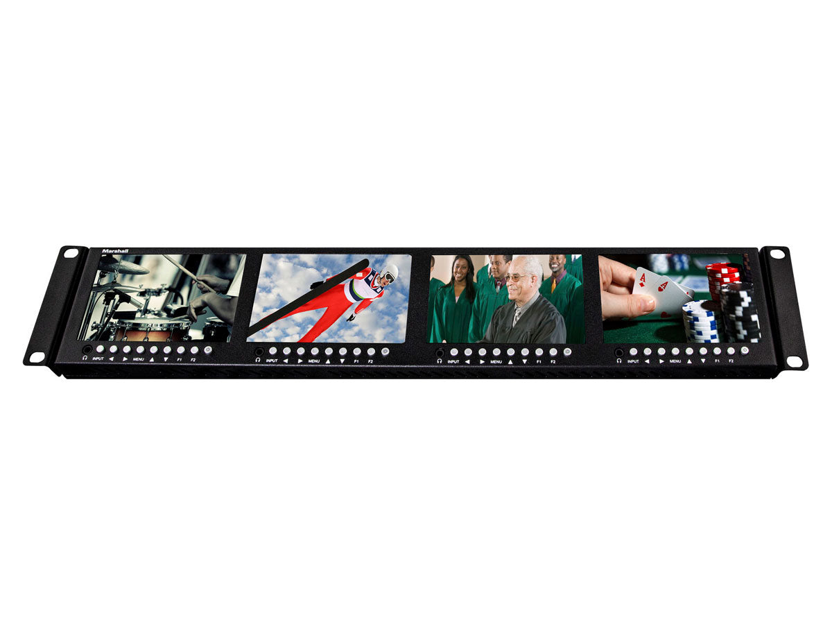 Marshall Electronics ML-454-V2 Quad 4.5" 2RU LCD Rack Mount Monitor