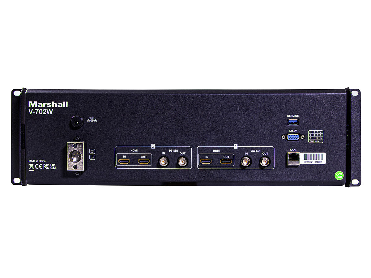 Marshall Electronics V-702W Dual 7" Rackmount Monitor with HDMI and 3G-SDI and Inputs