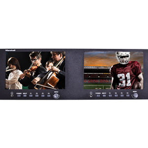 Marshall Electronics V-702W Dual 7" Rackmount Monitor with HDMI and 3G-SDI and Inputs