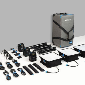 Nanlite PavoSlim 60B 3-Light Trolley Case Kit with Light Stand