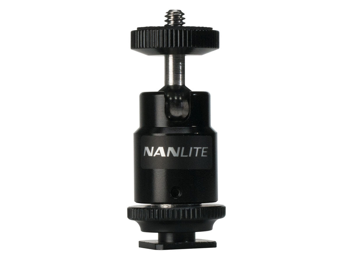 Nanlite Mini Ball Head with Hot Shoe Adapter and 1/4''-20 Mount