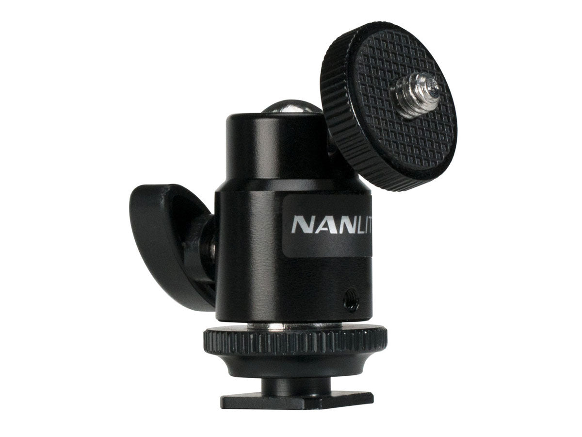 Nanlite Mini Ball Head with Hot Shoe Adapter and 1/4''-20 Mount