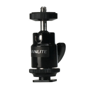 Nanlite Mini Ball Head with Hot Shoe Adapter and 1/4''-20 Mount
