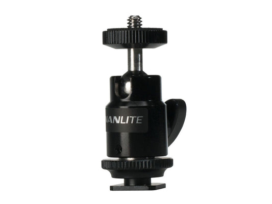 Nanlite Mini Ball Head with Hot Shoe Adapter and 1/4''-20 Mount