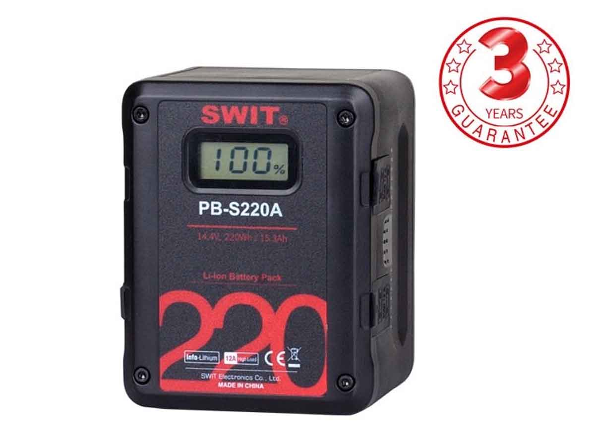 Swit 220Wh PB-S220A Square Digital Battery - Gold Mount
