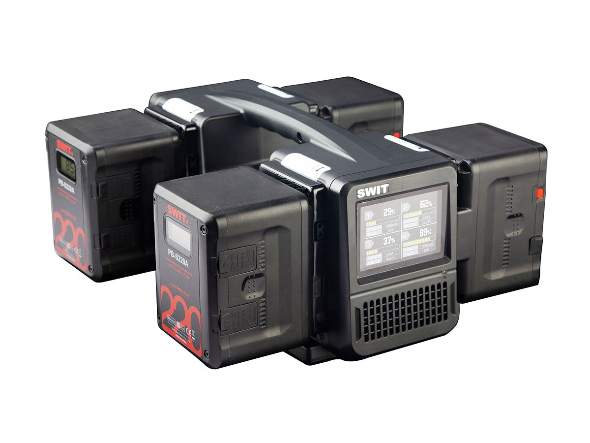 SWIT PC-P461A - 4ch x max 6A Top Fast Simultaneous 14V/28V Charger - Gold-Mount