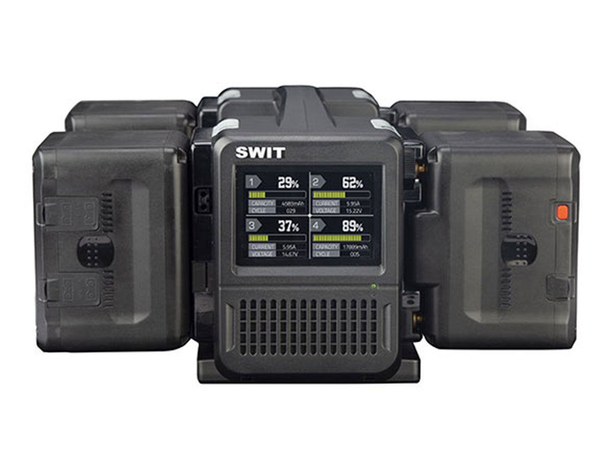 SWIT PC-P461A - 4ch x max 6A Top Fast Simultaneous 14V/28V Charger - Gold-Mount
