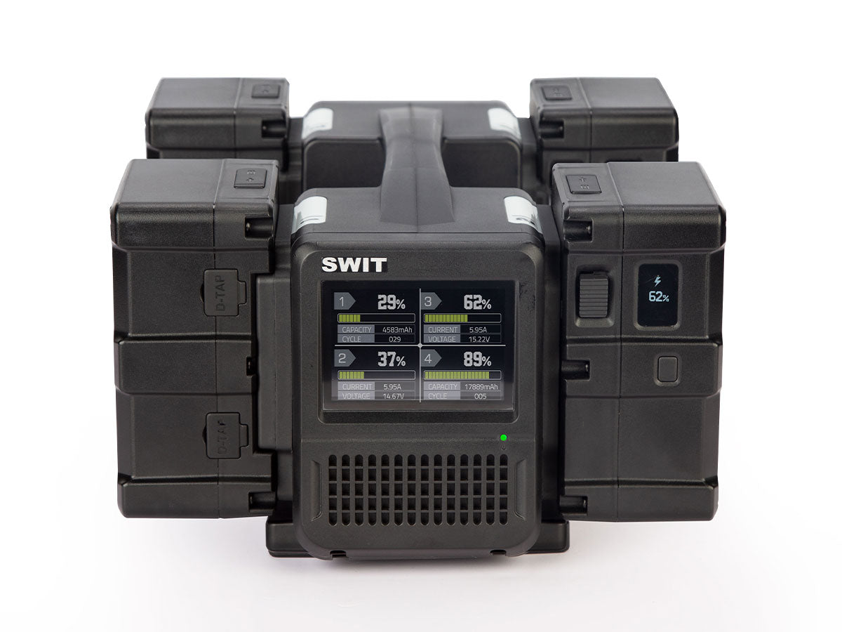 SWIT PC-P461B - 4ch x max 6A Top Fast Simultaneous 14V/28V Charger - B-Mount