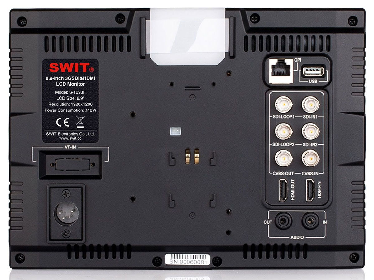 Swit S-1093F 9-inch On Camera LCD Monitor - Luxury Package