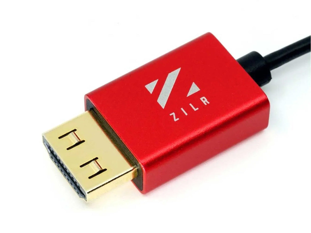 ZILR Ultra High Speed HDMI Cable with Ethernet (Hyper-Thin 8Kp60 Secure Type-A) - 2m / 6.6ft