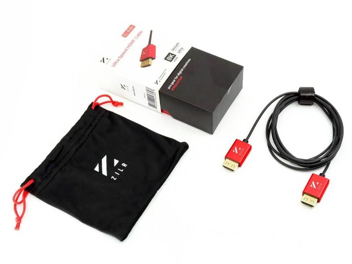 ZILR Ultra High Speed HDMI Cable with Ethernet (Hyper-Thin 8Kp60 Secure Type-A) - 1m / 3.3ft
